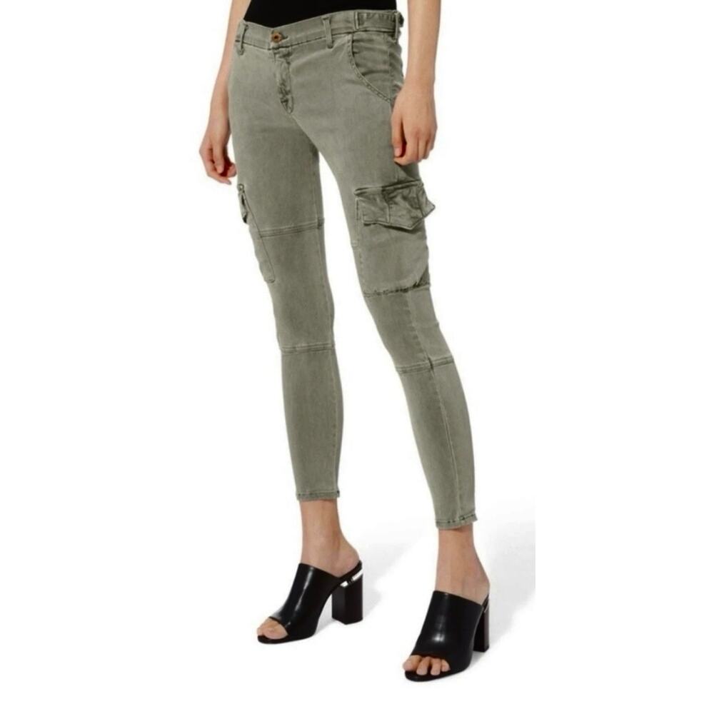 NSF The Vincent Low Rise Skinny Cargo Pants Olive Army Green 27 $245
